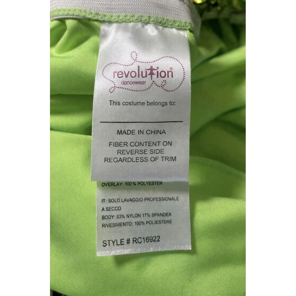 Revolution Dancewear Green Sequin Lyrical Costume Youth Child Smal